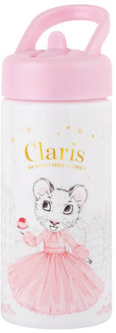 Claris: Pink Drink Bottle with Straw (410ml)