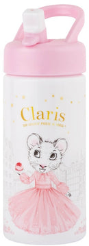 Claris: Pink Drink Bottle with Straw (410ml)