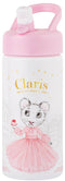 Claris: Pink Drink Bottle with Straw (410ml)