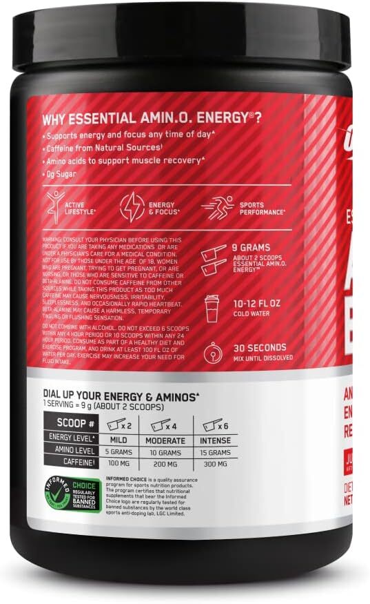 Optimum Nutrition Essential Amino Energy - Juicy Strawberry (270g) x 30 Servings