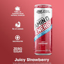 Optimum Nutrition Essential Amino Energy + Electrolytes Sparkling Ready to Drink Cans - Strawberry (355ml) x 12