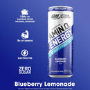 Optimum Nutrition Essential Amino Energy + Electrolytes Sparkling Ready to Drink Cans - Blue Lemon (355ml) x 12