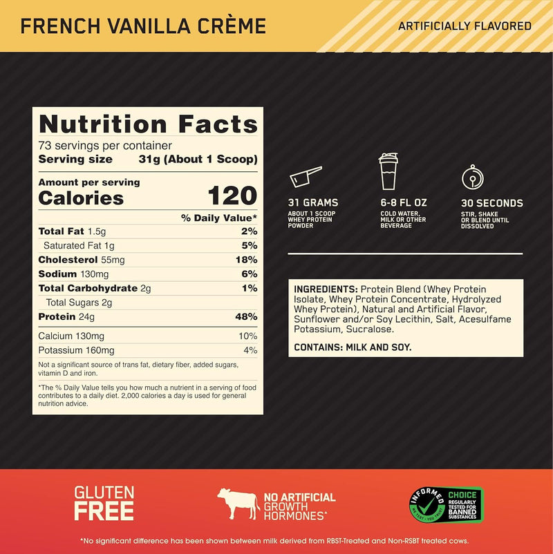 Optimum Nutrition Gold Standard 100% Whey Protein - French Vanilla Créme - 2.27kg