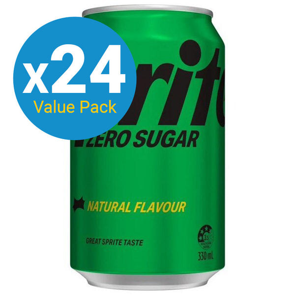 Sprite Lemonade Lime Zero Sugar Soft Drink Cans - 330ml (24 Pack)