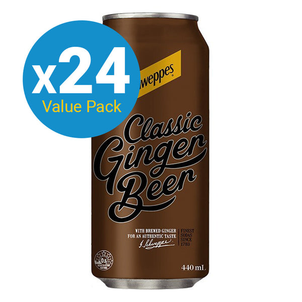 Schweppes Classic Ginger Beer Can - 440ml (24 Pack)