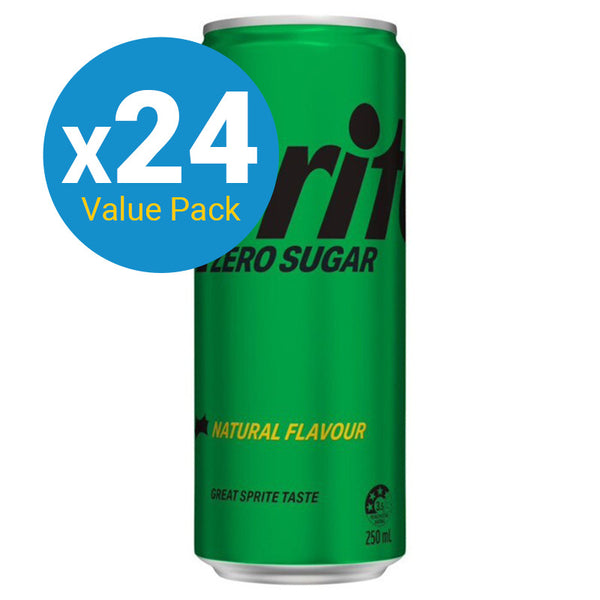 Sprite Lemonade Lime No Sugar Soft Drink Mini Cans - 250ml (24 Pack)