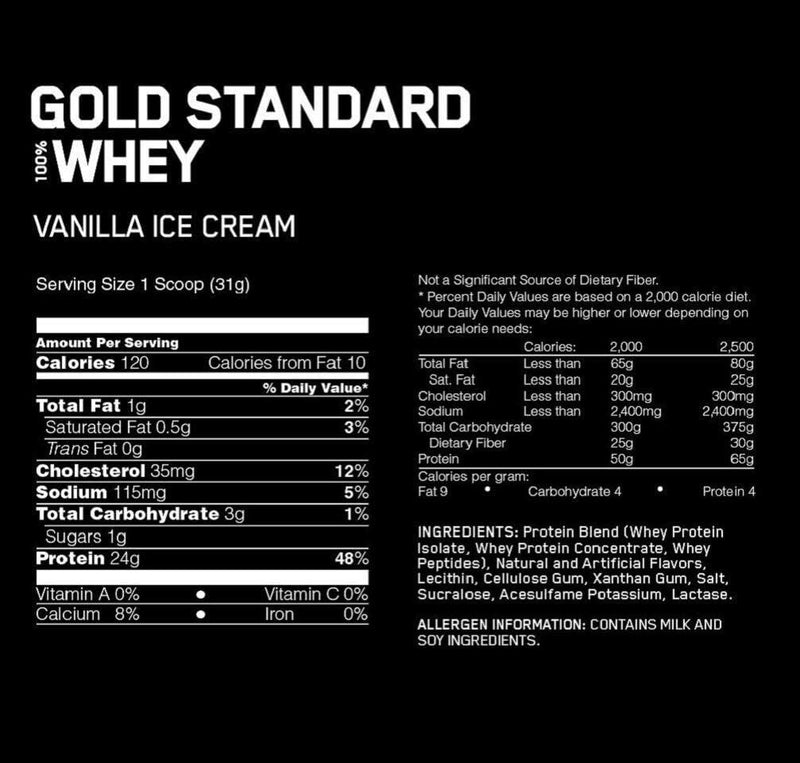 Optimum Nutrition Gold Standard 100% Whey Protein - Vanilla Ice Cream (454g)