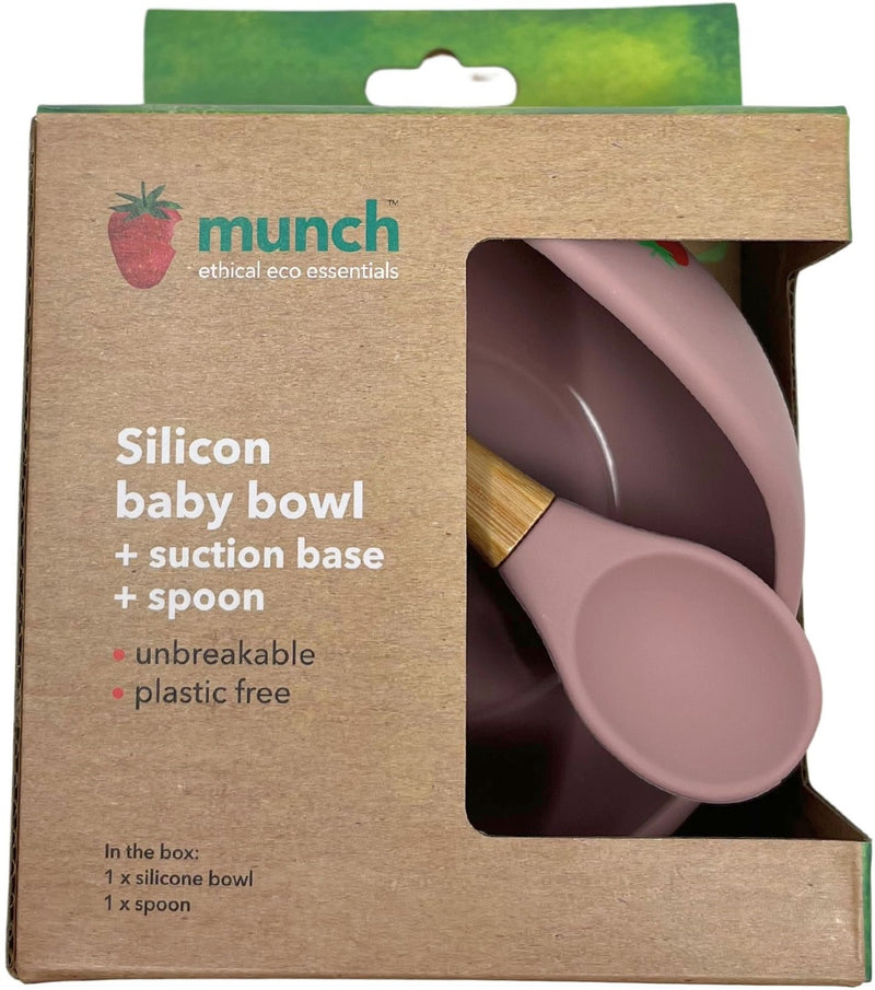 Munch: Baby Silicone Bowl And Spoon - Pink