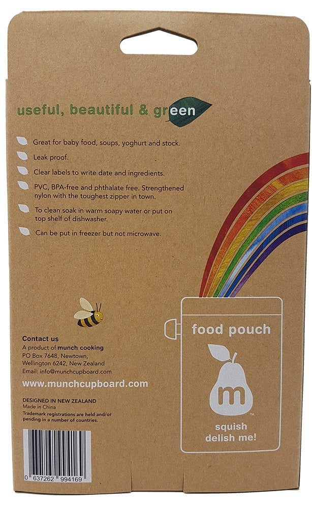 Munch: Reusable Food Pouch - Yellow (5 Pack)