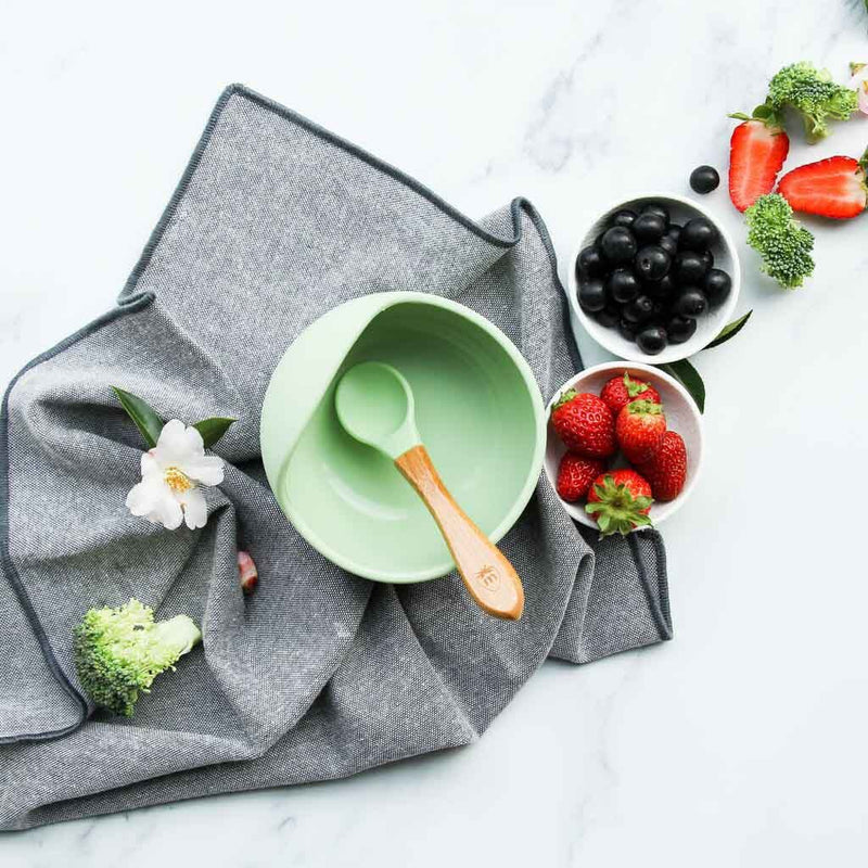 Munch: Baby Silicone Bowl And Spoon - Green