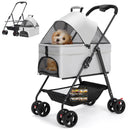 ZOOMIES 3-in-1 Foldable Pet Stroller - Grey