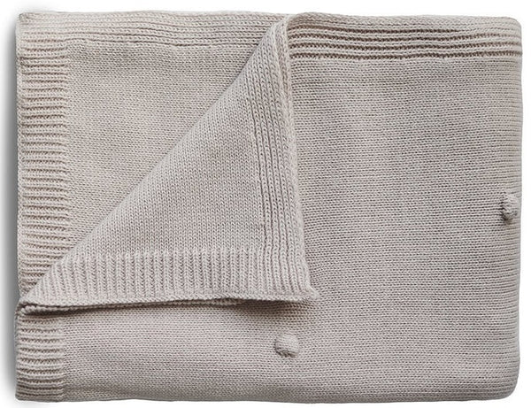 Mushie: Knitted Blanket - Textured Dots Ivory