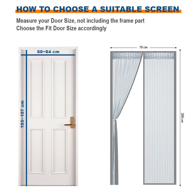 COMFEYA 70x200cm Magnetic Screen Door - Silver