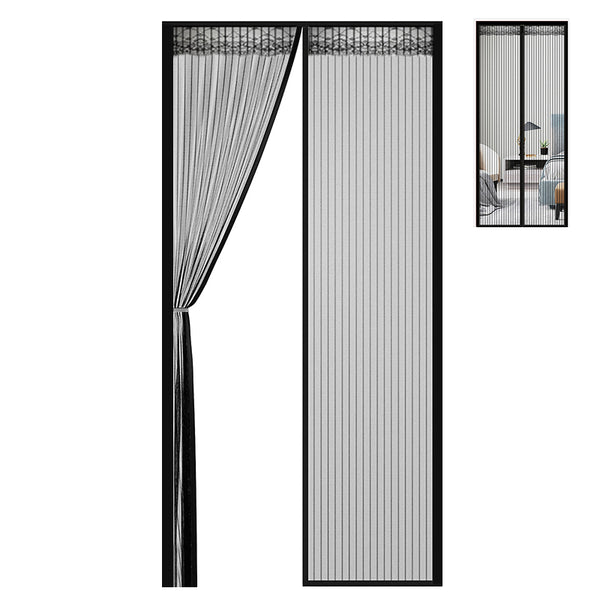 COMFEYA 120x220cm Magnetic Screen Door - Black