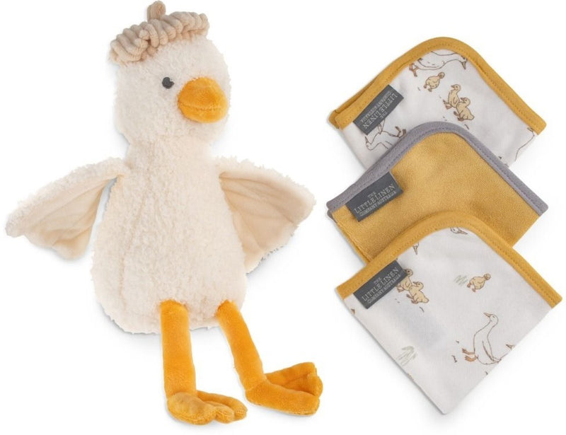 Little Linen: Plush Toy & Washers - Fuzzy Duck