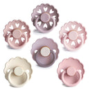 Frigg: Latex Pacifiers 6 Pack - Blooming Love (0-6 months)