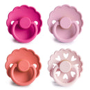 Frigg: Silicone Pacifiers 4 Pack - Rosy Romance (6-18 months)