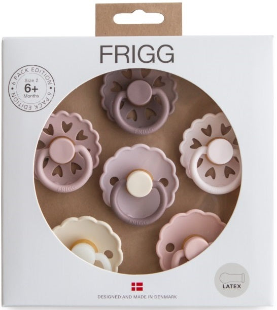 Frigg: Latex Pacifiers 6 Pack - Blooming Love (6-18 months)