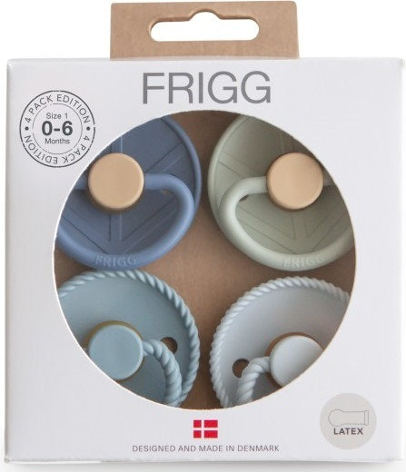 Frigg: Latex Pacifiers 4 Pack - Skyline Serenity (0-6 months)