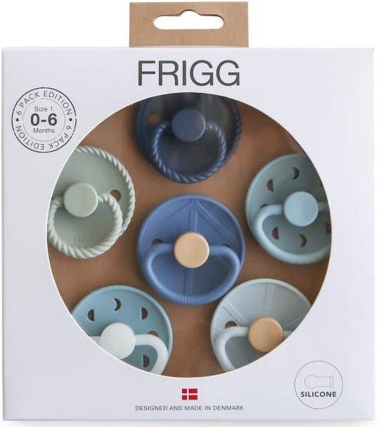 Frigg: Silicone Pacifiers 6 Pack - Endless Sea (0-6 months)