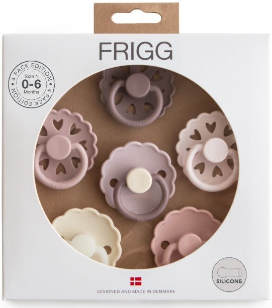 Frigg: Silicone Pacifiers 6 Pack - Blooming Love (0-6 months)