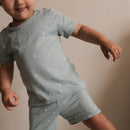 Woolbabe: Merino/Organic Cotton Summer Pyjamas - Tide Stars (1 Year)