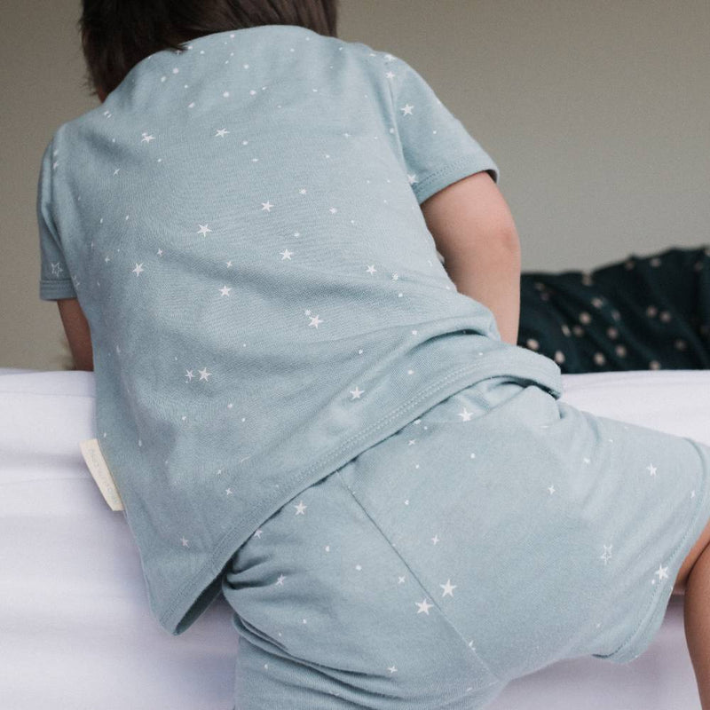 Woolbabe: Merino/Organic Cotton Summer Pyjamas - Tide Stars (2 Years)