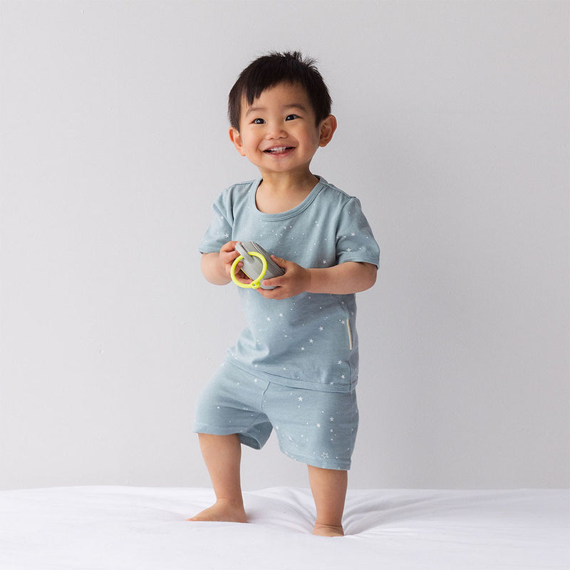 Woolbabe: Merino/Organic Cotton Summer Pyjamas - Tide Stars (2 Years)