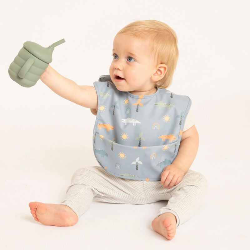 All4Ella: Recycled Pouch Bib - Trucks