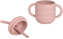 All4Ella: Silicone Sippy Cup With Straw - Dusty Pink