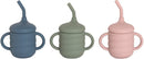 All4Ella: Silicone Sippy Cup With Straw - Slate Blue