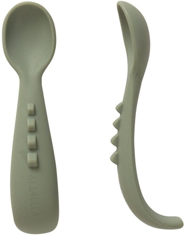 All4Ella: Comfy Grip Silicone Spoons - Sage (2 Pack)