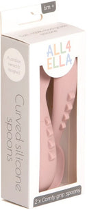 All4Ella: Comfy Grip Silicone Spoons - Dusty Pink (2 Pack)