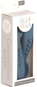 All4Ella: Comfy Grip Silicone Spoons - Slate Blue (2 Pack)