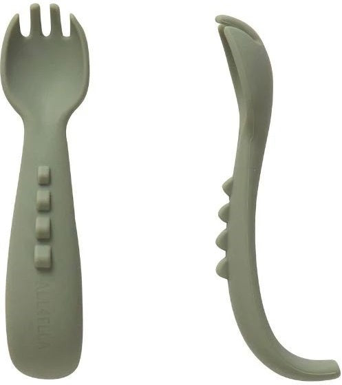 All4Ella: Comfy Grip Silicone Forks - Sage (2 Pack)