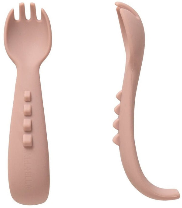 All4Ella: Comfy Grip Silicone Forks - Dusty Pink (2 Pack)