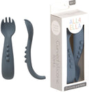 All4Ella: Comfy Grip Silicone Forks - Slate Blue (2 Pack)