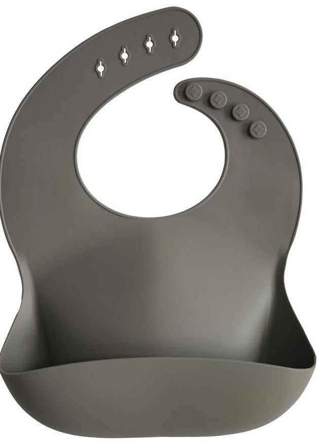 Mushie: Silicone Bib - Dove Grey