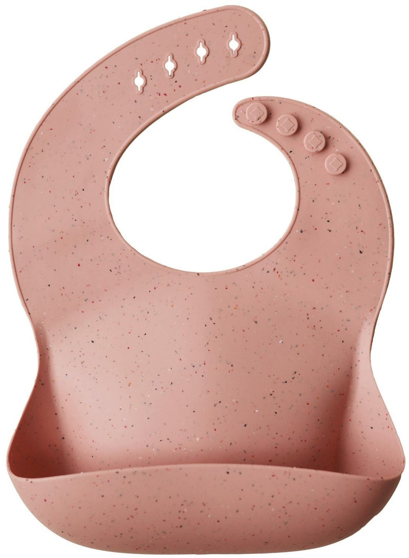 Mushie: Silicone Bib - Peach Terrazzo