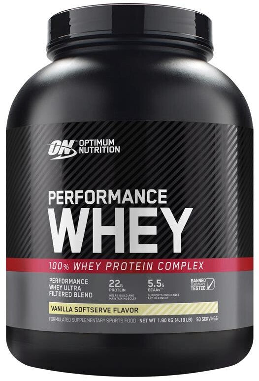 Optimum Nutrition Performance Whey Protein - Gluten Free - Vanilla Softserve - 1.9kg / 50 Servings