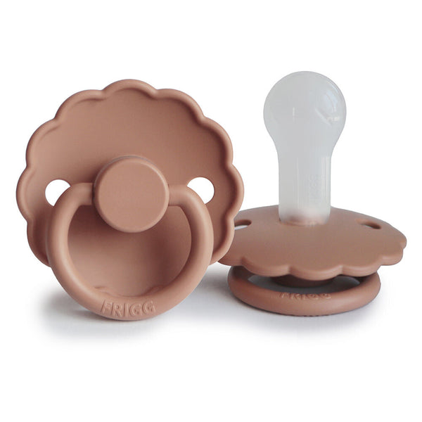 Frigg: Daisy Silicone Pacifier 2 Pack - Rose Gold (0-6 months)