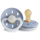 Frigg: Moon Phase Night Latex Pacifier 2 Pack - Powder Blue (0-6 months)