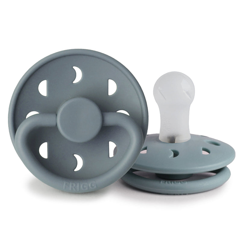 Frigg: Moon Phase Silicone Pacifier 2 Pack - Stone Blue (0-6 months)