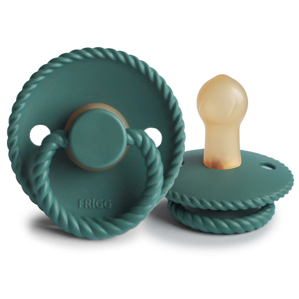 Frigg: Rope Latex Pacifier 2 Pack - Vintage Green (0-6 months)