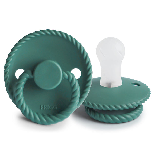 Frigg: Rope Silicone Pacifier 2 Pack - Vintage Green (0-6 months)