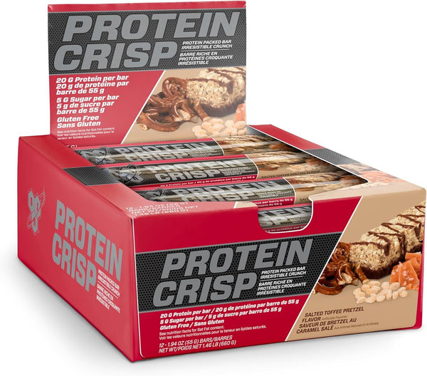 BSN Protein Crisp Bar - Toffee Pretzel (55g) x 12