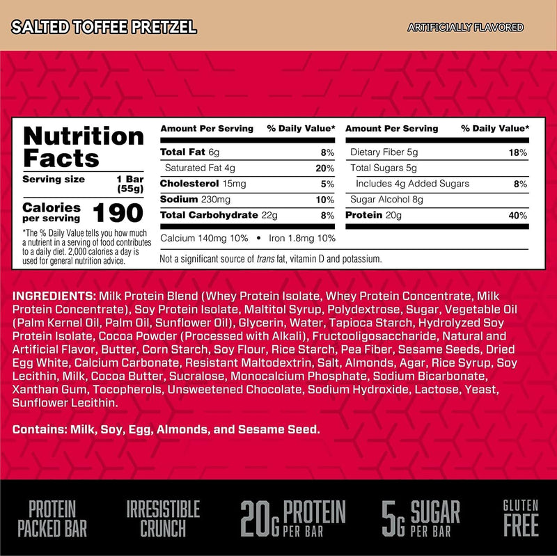 BSN Protein Crisp Bar - Toffee Pretzel (55g) x 12