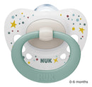 NUK: Signature Silicone Soother - 0-6 Months White Green (Single)