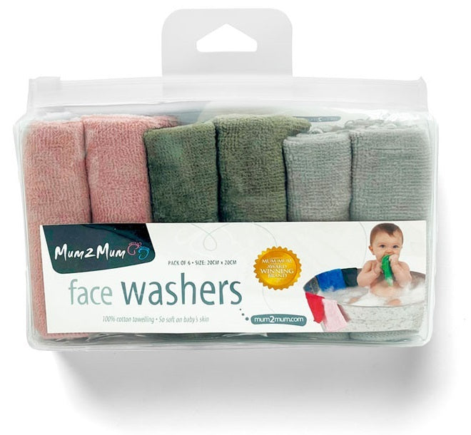 Mum 2 Mum: Face Washers - Willow (6 Pack)