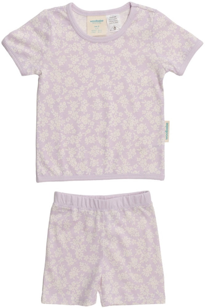 Woolbabe: Merino/Organic Cotton Summer Pyjamas - Mauve Manuka (4 Years)